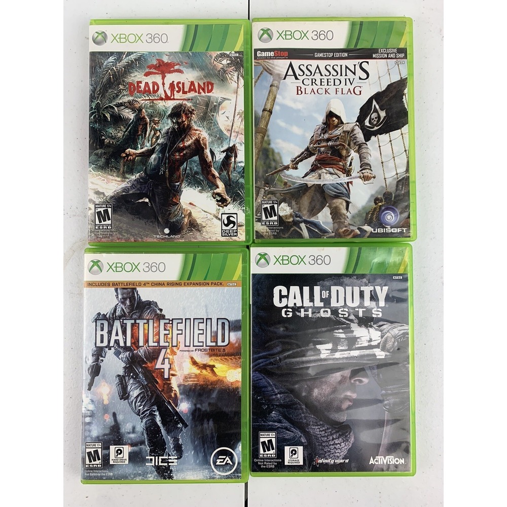 4 XBOX 360 Assorted FPS And Fighting Games Dead Island Battlefield 4 ETC